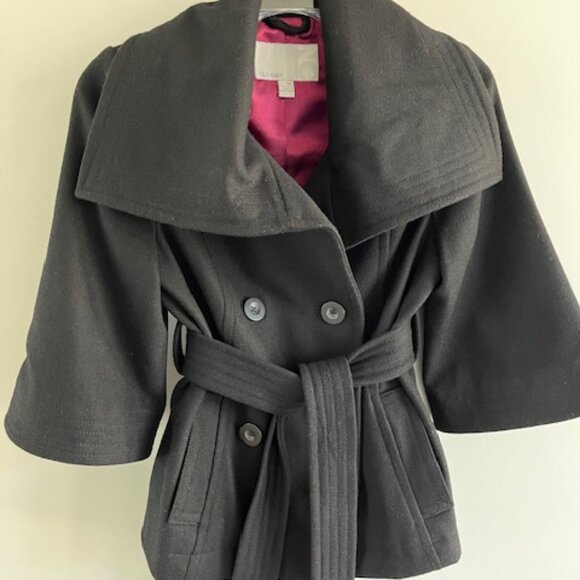 Old Navy Black Wool Pea Coat Jacket XS - Picture 3 of 16